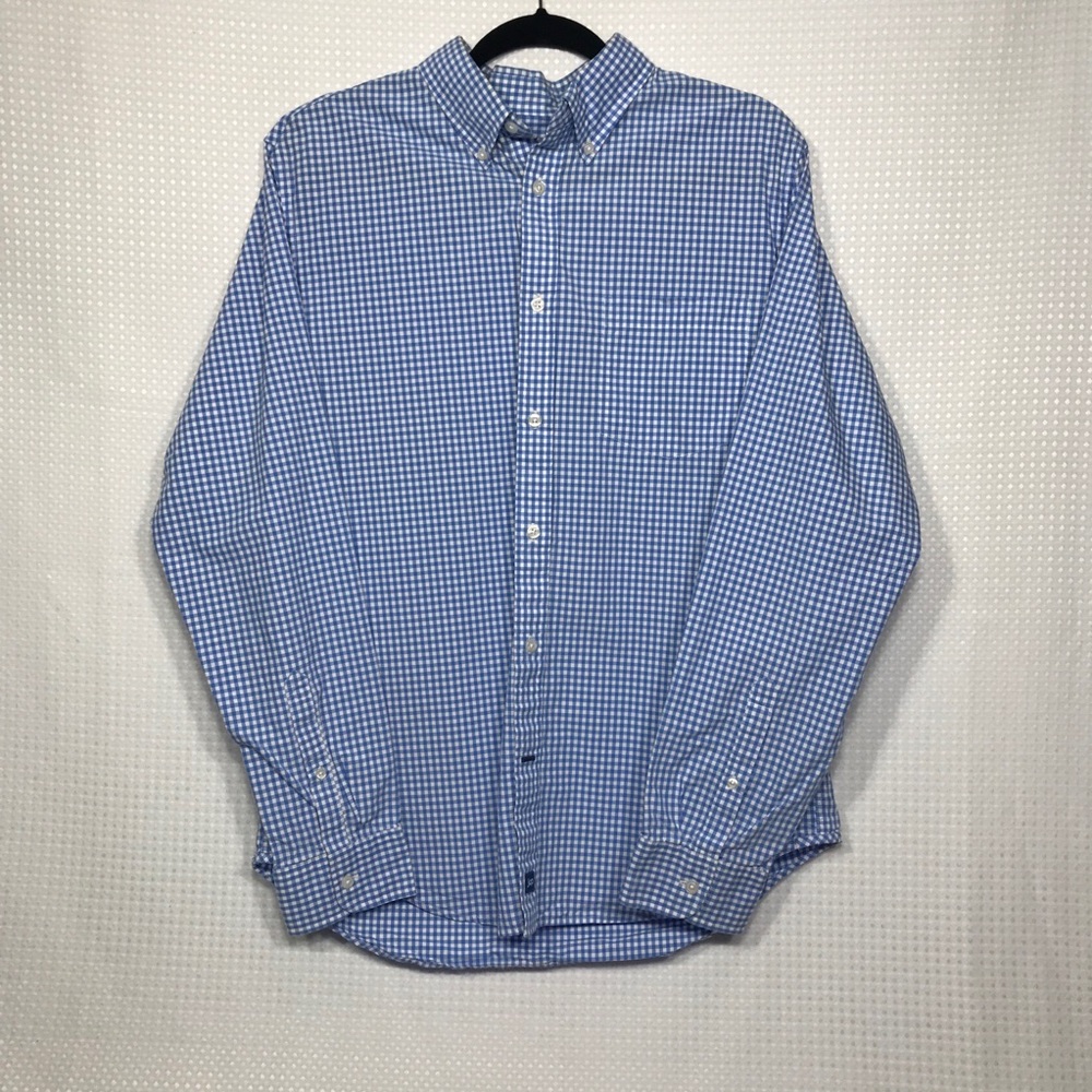 JCP Button Down Blue Plaid 80's 2 Ply